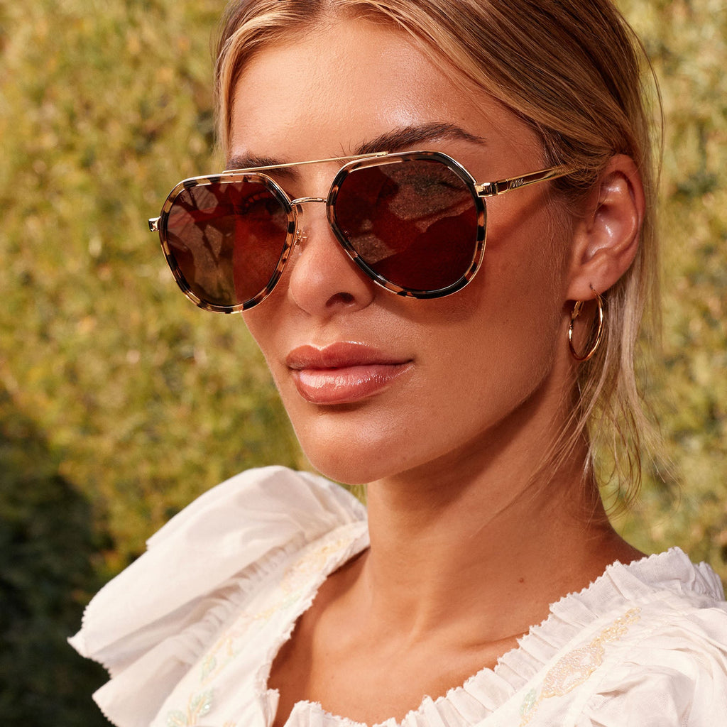 JOEY - ESPRESSO TORTOISE + GOLD METAL + BROWN GRADIENT + POLARIZED SUNGLASSES