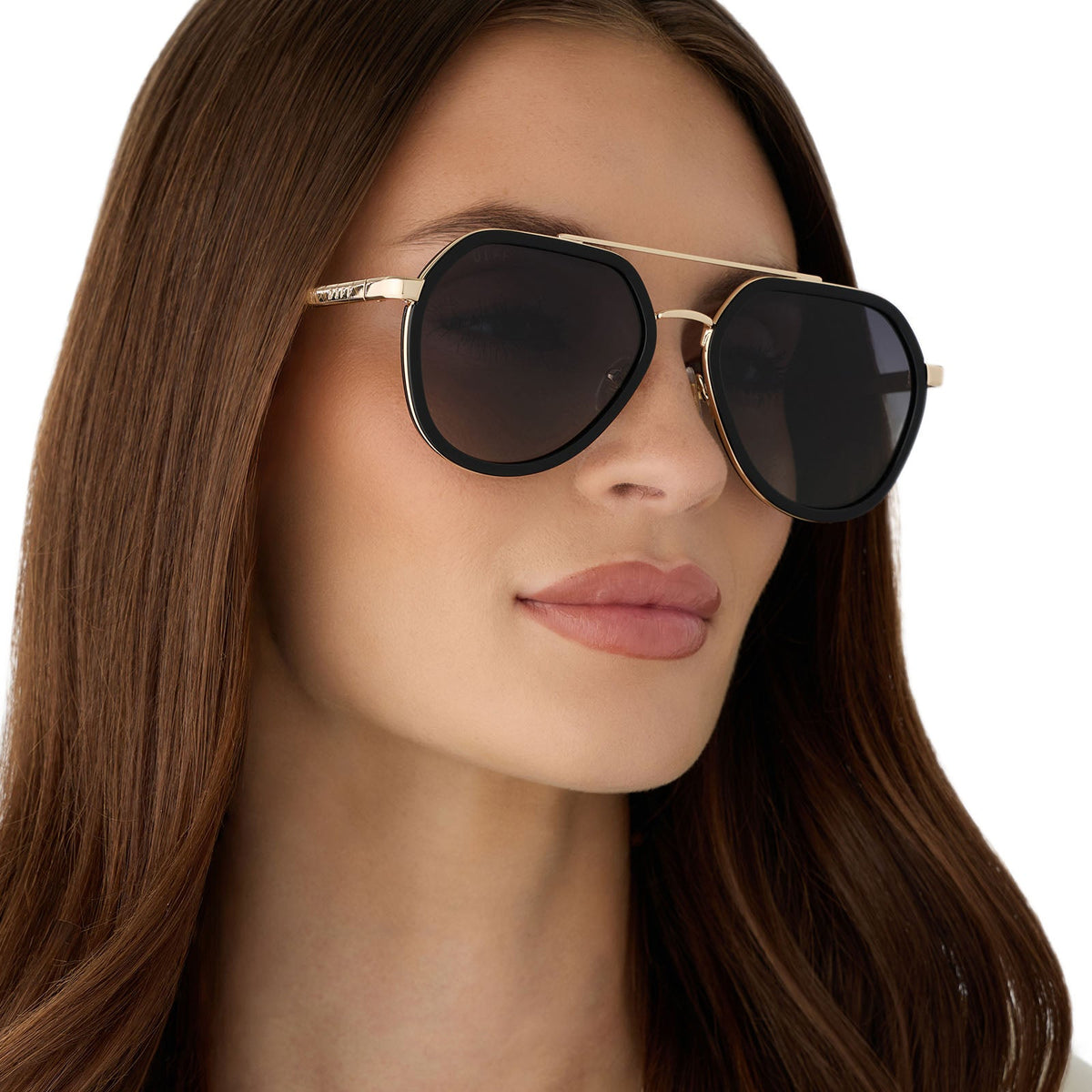 DRMTLGY - JOEY + BLACK + GOLD METAL + GREY GRADIENT + POLARIZED SUNGLASSES