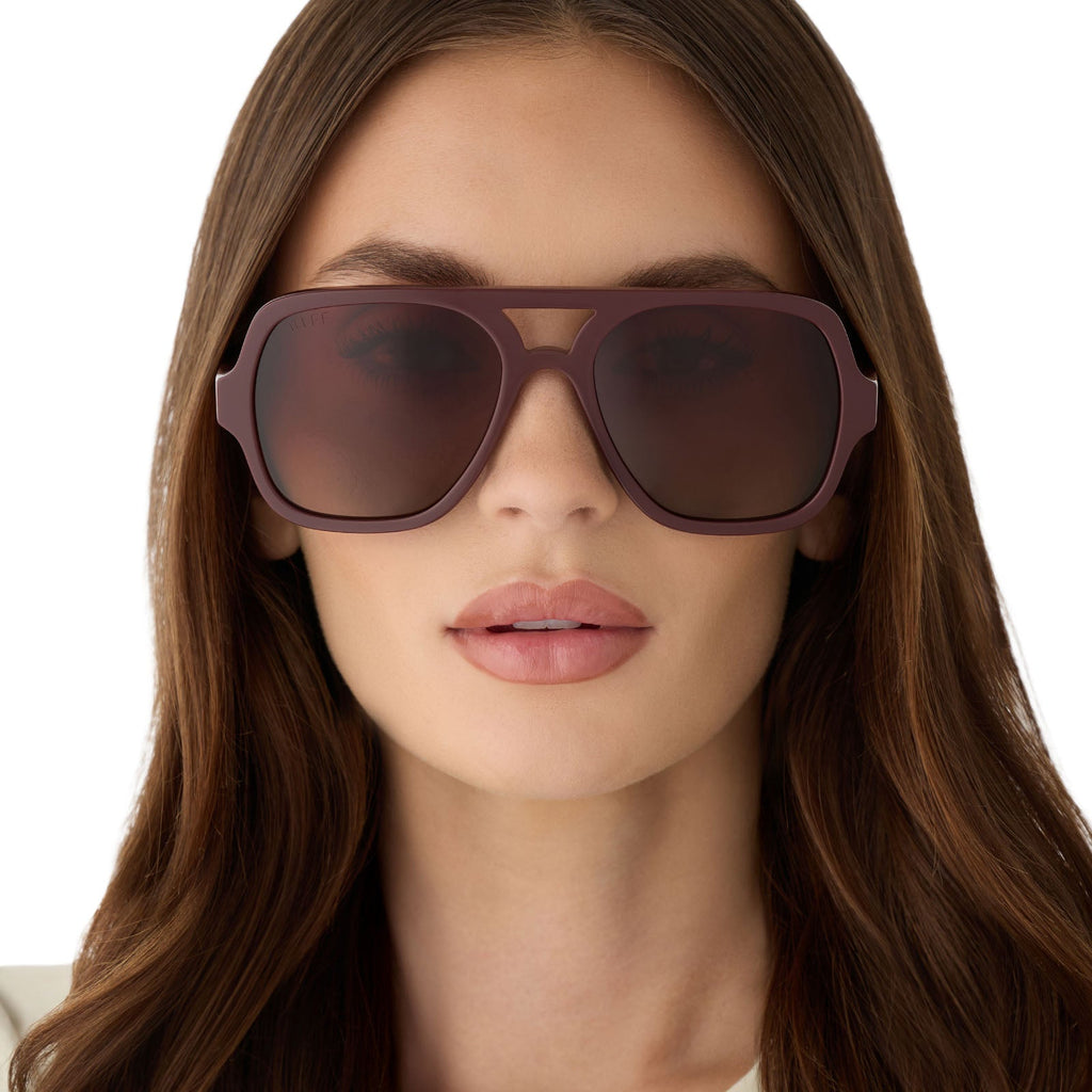 LAYTON - RUGBY RED + BROWN GRADIENT + POLARIZED SUNGLASSES