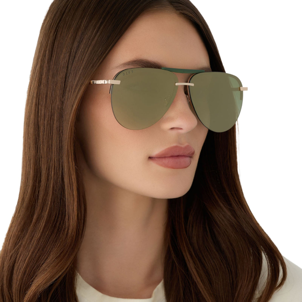 TAHOE - GOLD + ALOE GREEN GRADIENT + LIGHT GOLD FLASH + POLARIZED SUNGLASSES