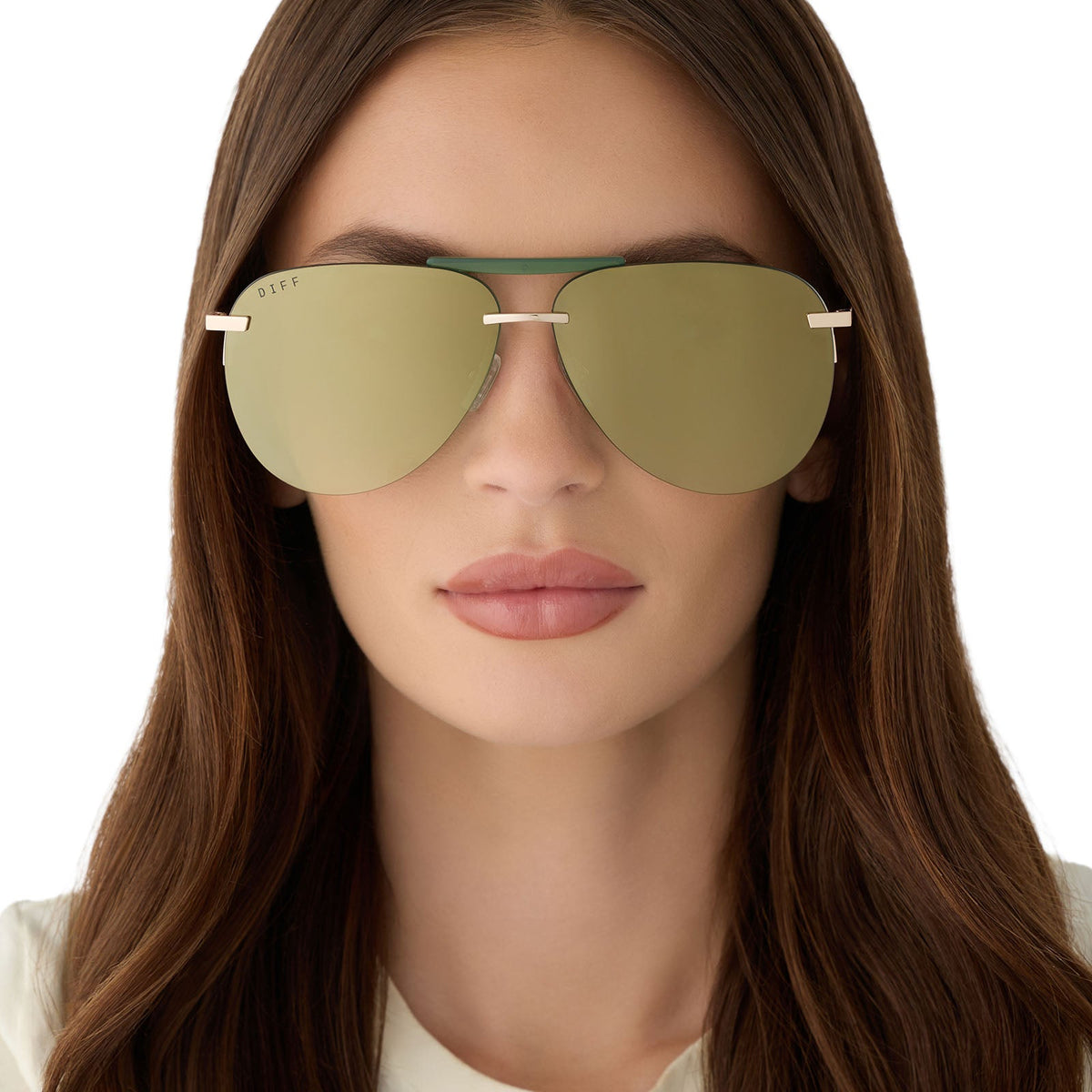 TAHOE - GOLD + ALOE GREEN GRADIENT + LIGHT GOLD FLASH + POLARIZED SUNGLASSES