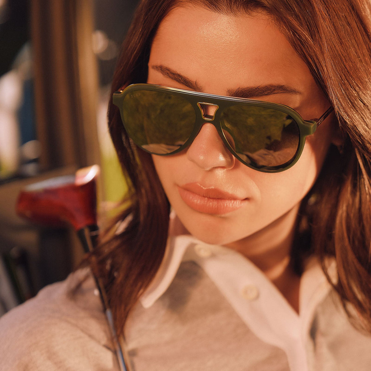 TOSCA III - FAIRWAY GREEN + ALOE GREEN GRADIENT + LIGHT GOLD FLASH SUNGLASSES