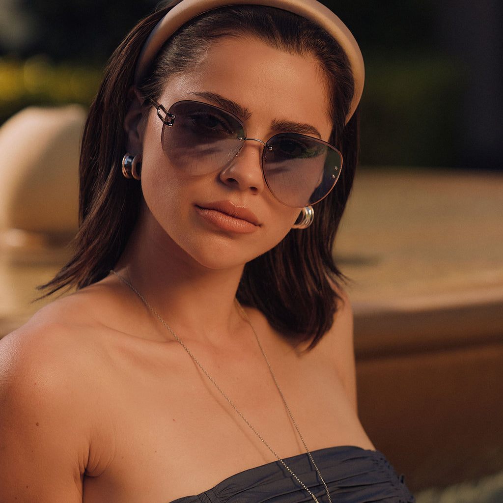 TRISTA - GOLD + SLATE GRADIENT FLASH SUNGLASSES