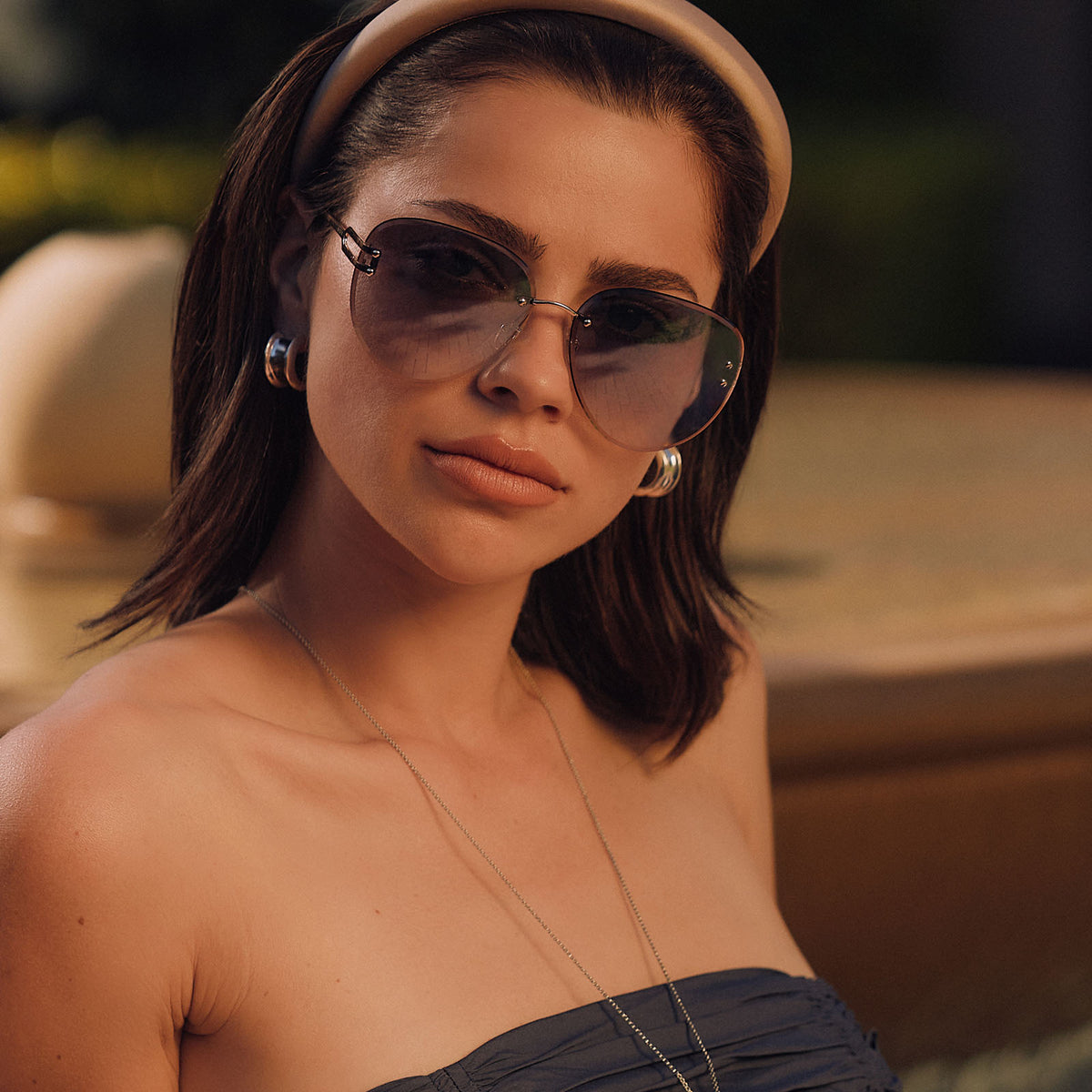 TRISTA - GOLD + SLATE GRADIENT FLASH SUNGLASSES