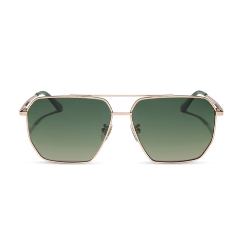 DRMTLGY - BERKELY + CHAMPAGNE GOLD + ALOE GREEN GRADIENT + POLARIZED SUNGLASSES
