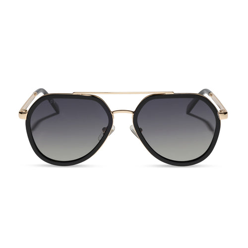 DRMTLGY - JOEY + BLACK + GOLD METAL + GREY GRADIENT + POLARIZED SUNGLASSES