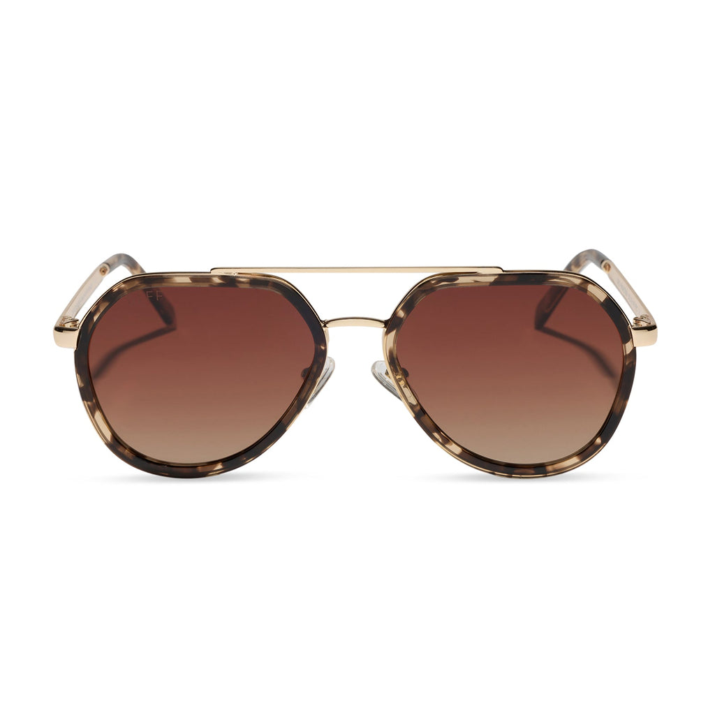 JOEY - ESPRESSO TORTOISE + GOLD METAL + BROWN GRADIENT + POLARIZED SUNGLASSES