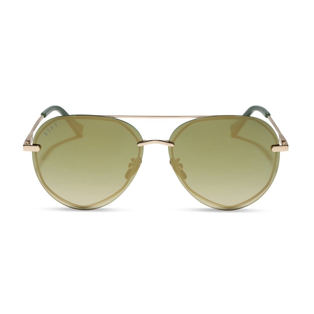 LENOX - GOLD + ALOE GREEN GRADIENT + LIGHT GOLD FLASH + POLARIZED SUNGLASSES