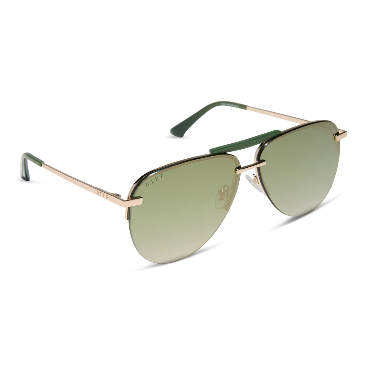 TAHOE - GOLD + ALOE GREEN GRADIENT + LIGHT GOLD FLASH + POLARIZED SUNGLASSES